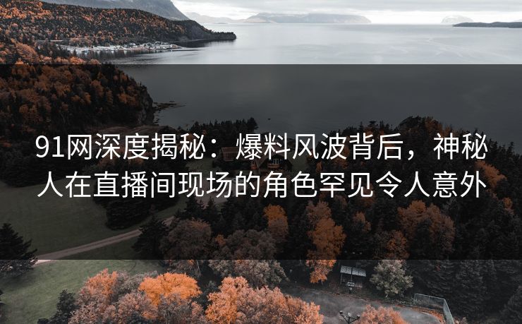 91网深度揭秘：爆料风波背后，神秘人在直播间现场的角色罕见令人意外