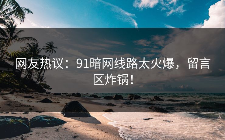 网友热议：91暗网线路太火爆，留言区炸锅！