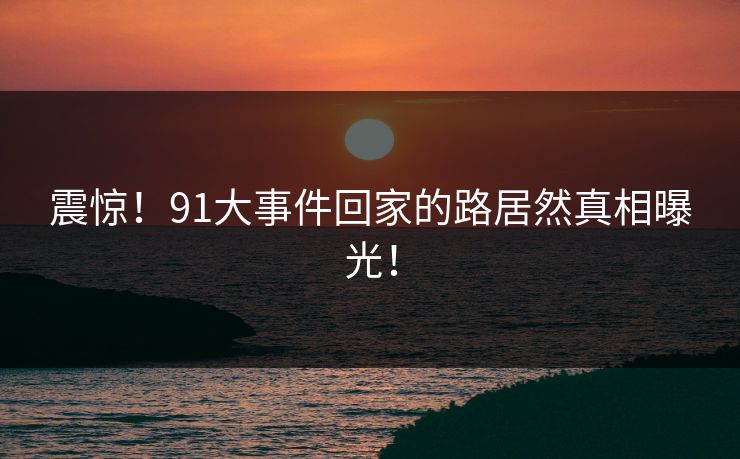 震惊！91大事件回家的路居然真相曝光！