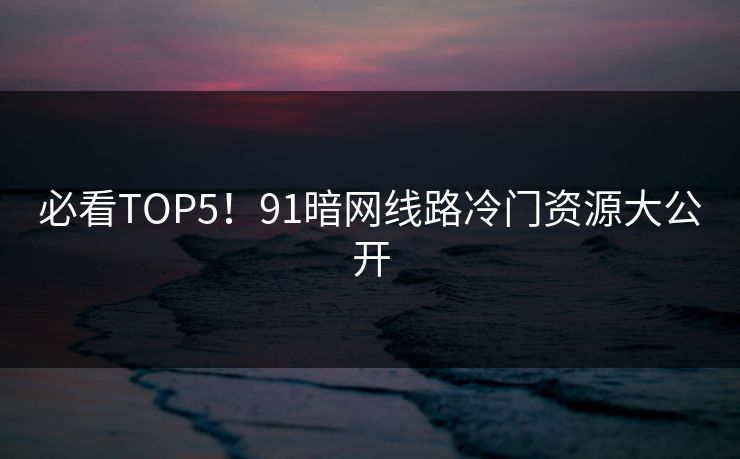 必看TOP5！91暗网线路冷门资源大公开