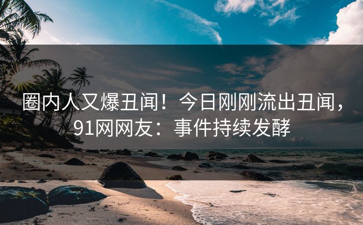 圈内人又爆丑闻！今日刚刚流出丑闻，91网网友：事件持续发酵