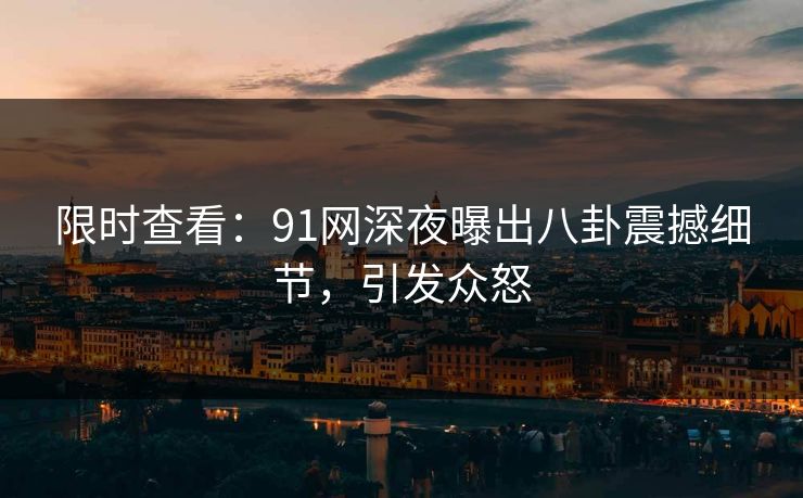 限时查看：91网深夜曝出八卦震撼细节，引发众怒